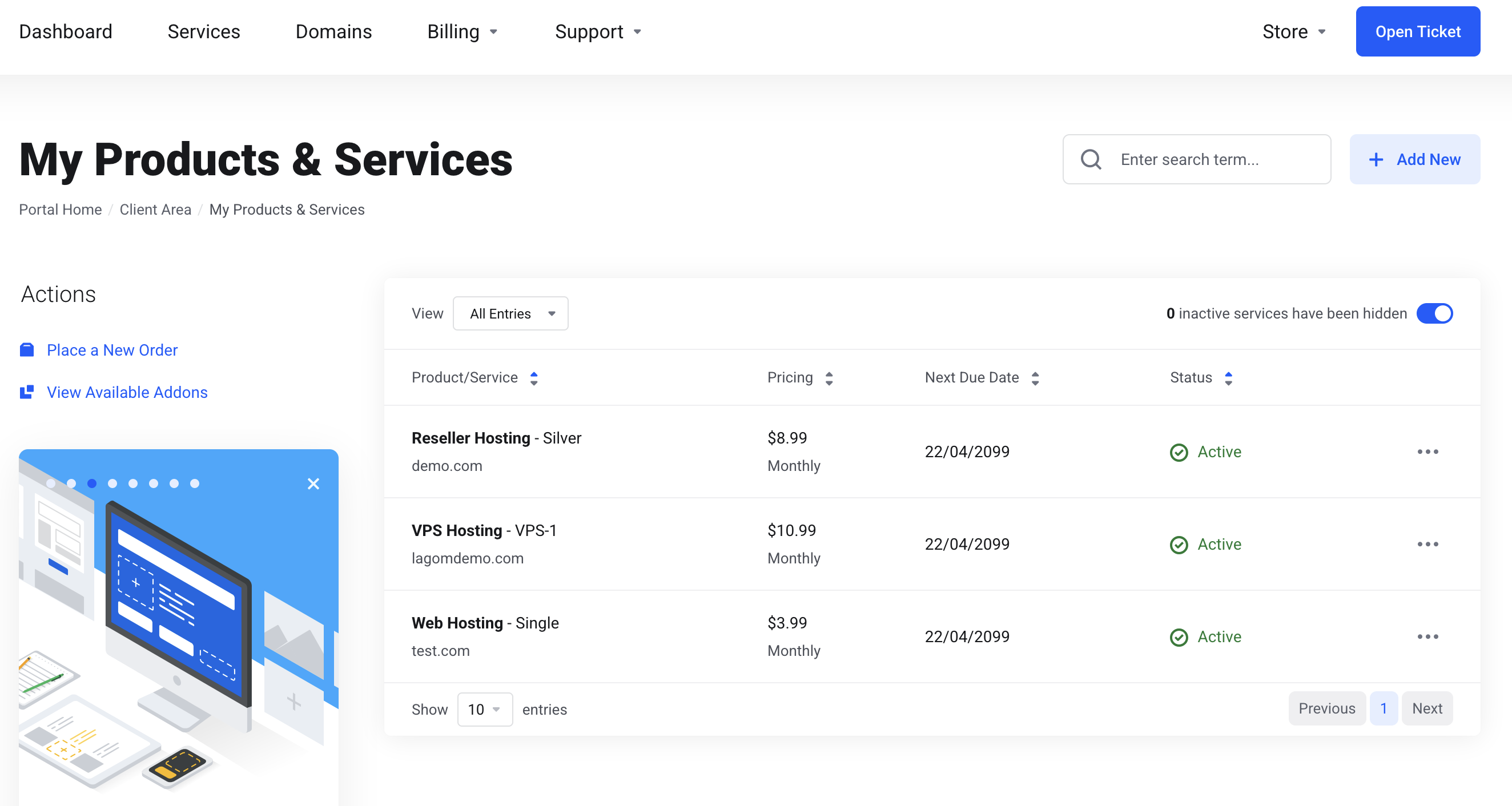 AHosting Control Panel Overview